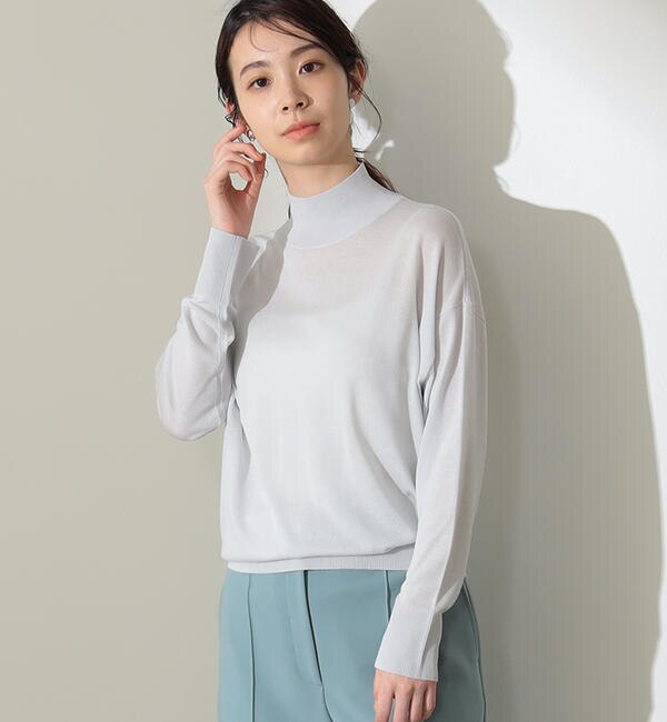 Demi-Luxe BEAMS / ドロップショルダー ハイネックニット|BEAMS WOMEN