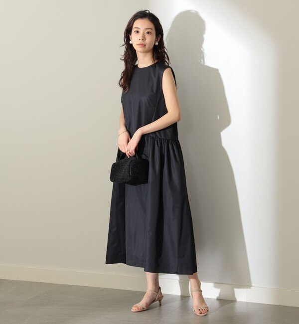 Demi-Luxe BEAMS / タフタ ギャザーワンピース|BEAMS WOMEN(ビームス