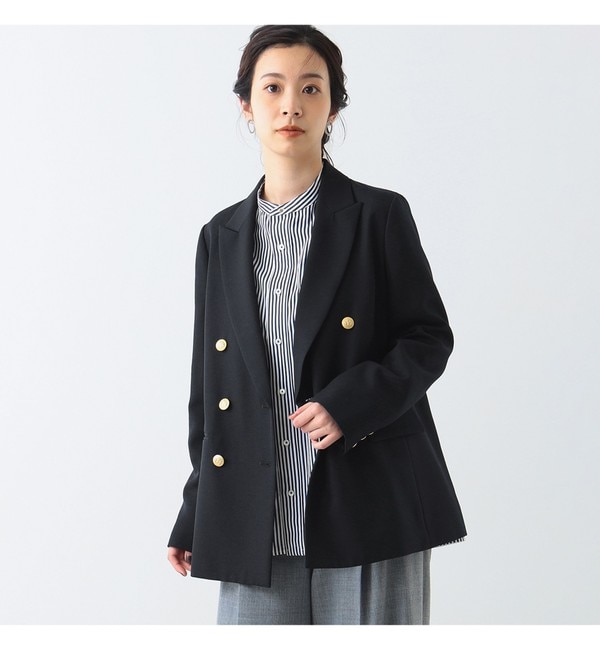 Demi-Luxe BEAMS / サッカー ラペルレスジャケット|BEAMS WOMEN