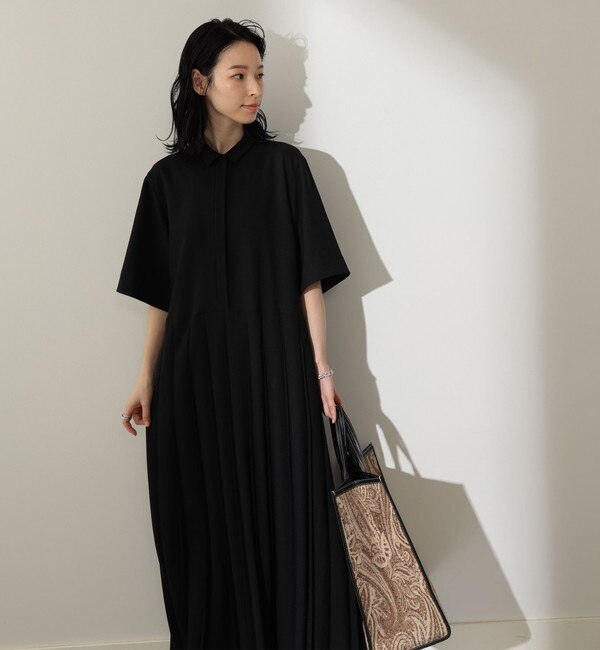 Demi-Luxe BEAMS / 変形プリーツ ワンピース