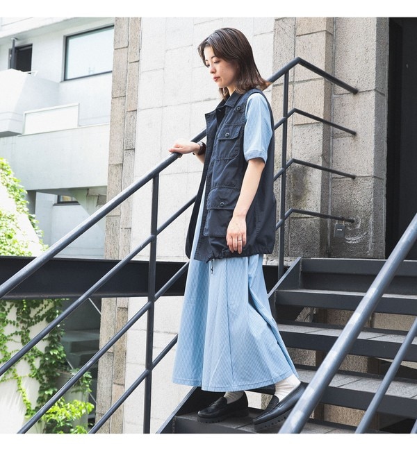 BEAMS BOY / カット ツイル マキシワンピース 23SS|BEAMS WOMEN