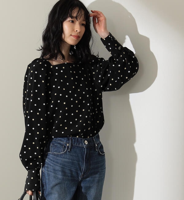 Demi-Luxe BEAMS / ランダムドット ブラウス|BEAMS WOMEN(ビームス