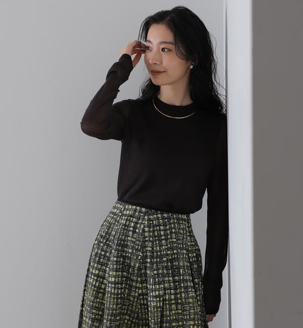 AK+1 / シアースリーブ クルーネックニット|BEAMS WOMEN(ビームス