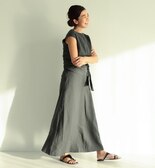 Demi-Luxe BEAMS / リネン シンプル ロングスカート