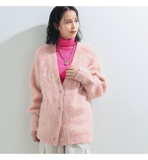 Ray BEAMS / ソフト シャギー Vネック カーディガン|BEAMS WOMEN