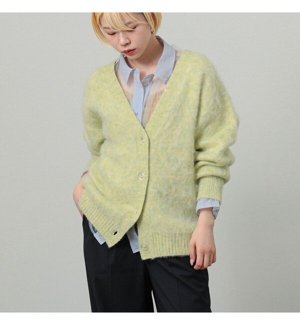 Ray BEAMS / ソフト シャギー Vネック カーディガン|BEAMS WOMEN