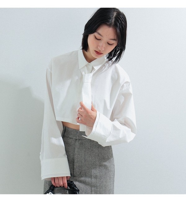 Ray BEAMS / タイ付き クロップド シャツ|BEAMS WOMEN(ビームス