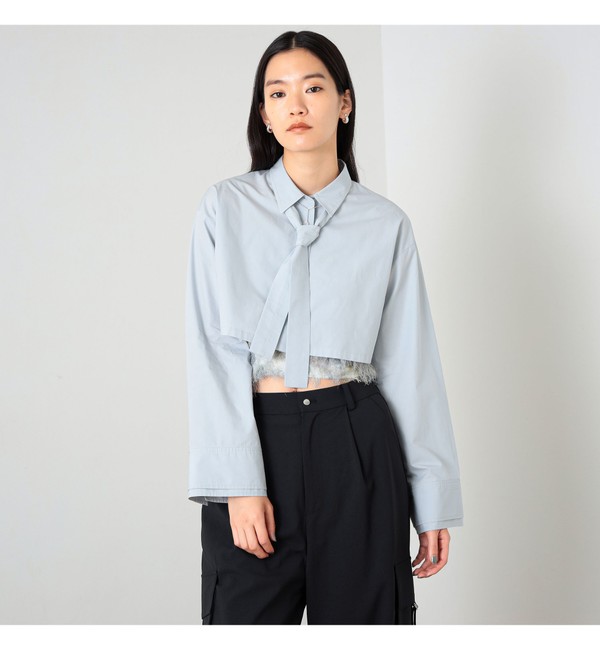 Ray BEAMS / タイ付き クロップド シャツ|BEAMS WOMEN(ビームス