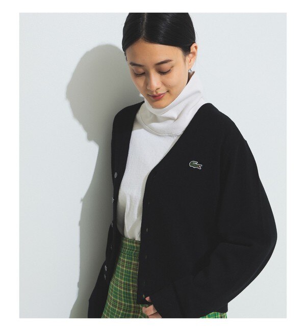 LACOSTE for BEAMS BOY / 別注 Vネック カーディガン|BEAMS WOMEN