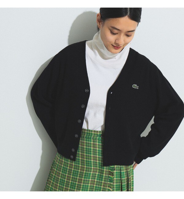 LACOSTE for BEAMS BOY / 別注 Vネック カーディガン|BEAMS WOMEN