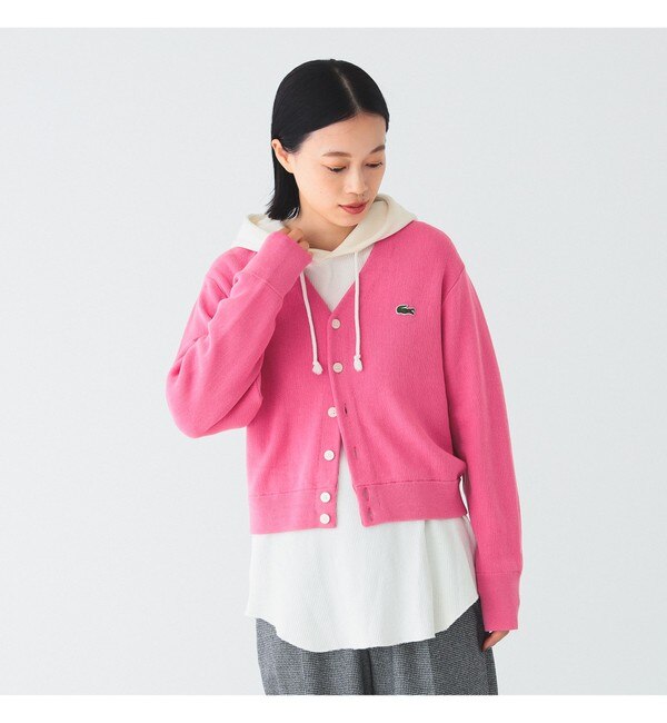 LACOSTE for BEAMS BOY / 別注 Vネック カーディガン|BEAMS WOMEN