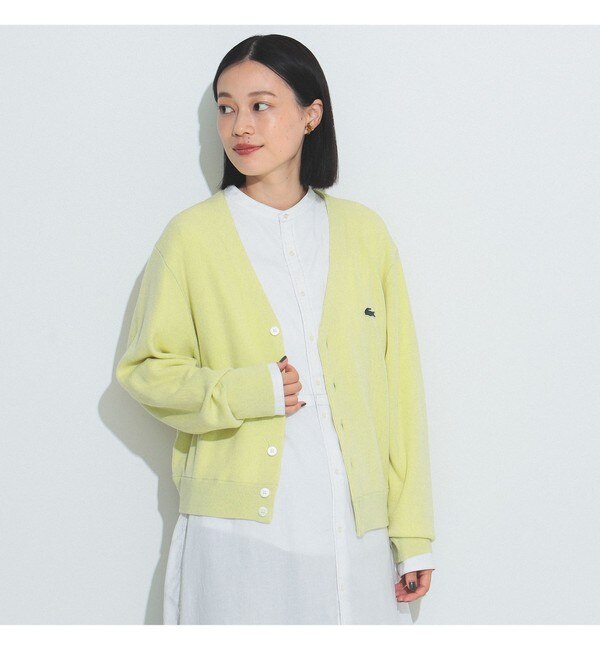 LACOSTE for BEAMS BOY / 別注 Vネック カーディガン|BEAMS WOMEN