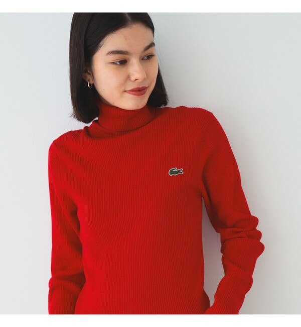 LACOSTE for BEAMS BOY / 別注 リブ タートルニット|BEAMS WOMEN