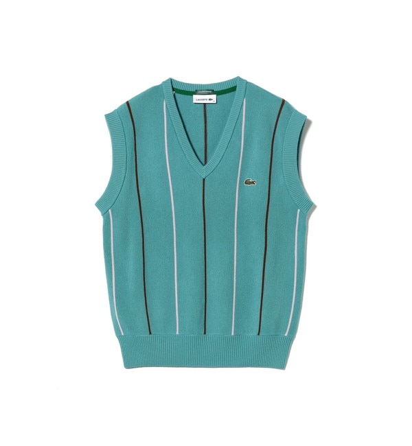 LACOSTE for BEAMS BOY / 別注 ストライプ Vネック ベスト|BEAMS WOMEN