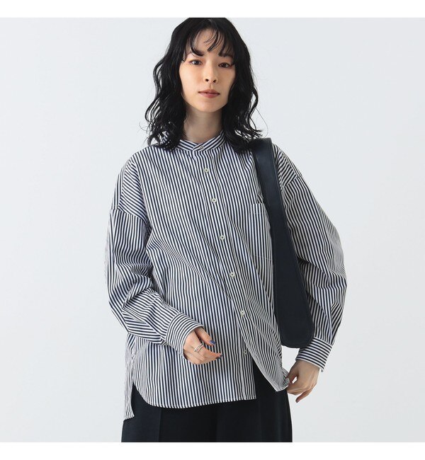 TICCA × Demi-Luxe BEAMS / 別注 ノーカラー スクエア ビッグシャツ
