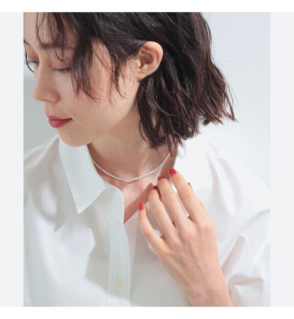 Ray BEAMS / ガラスパール マンテル ネックレス|BEAMS WOMEN(ビームス