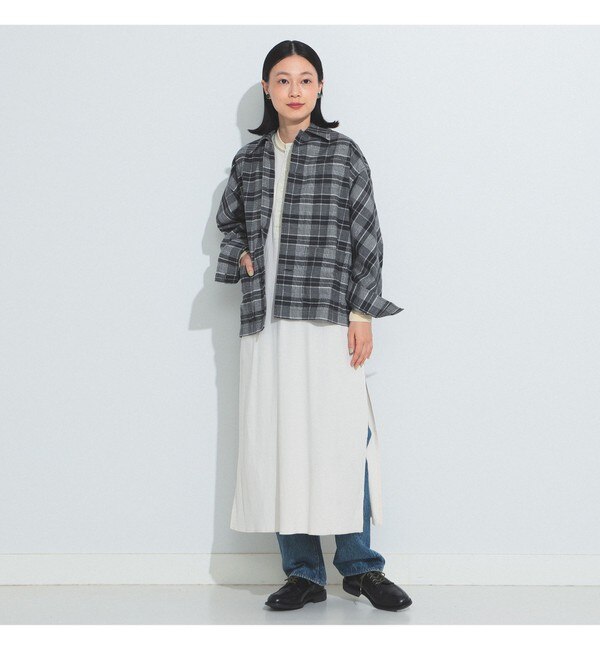 BEAMS BOY / フランネル チェック オープンカラー シャツ|BEAMS WOMEN