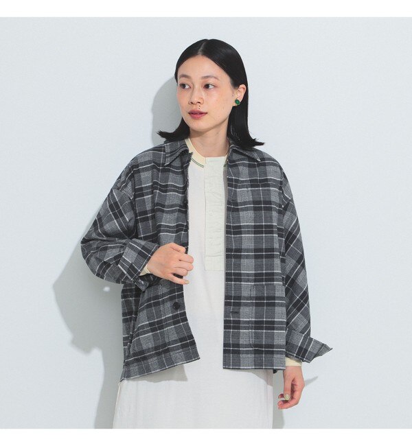 BEAMS BOY / フランネル チェック オープンカラー シャツ|BEAMS WOMEN