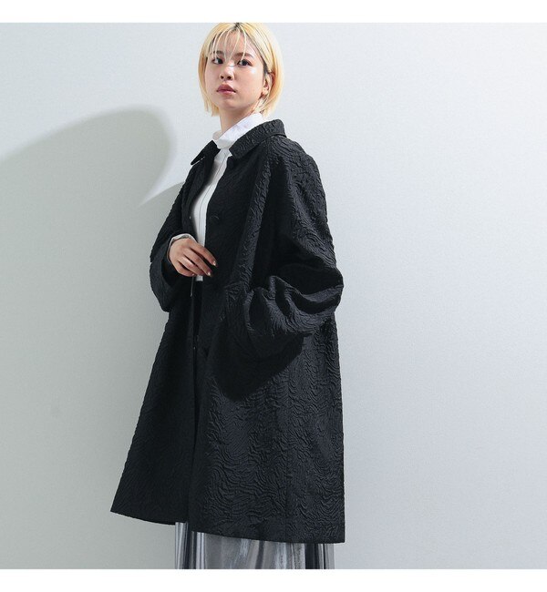 Ray BEAMS / フクレ ジャカード ステンカラーコート|BEAMS WOMEN