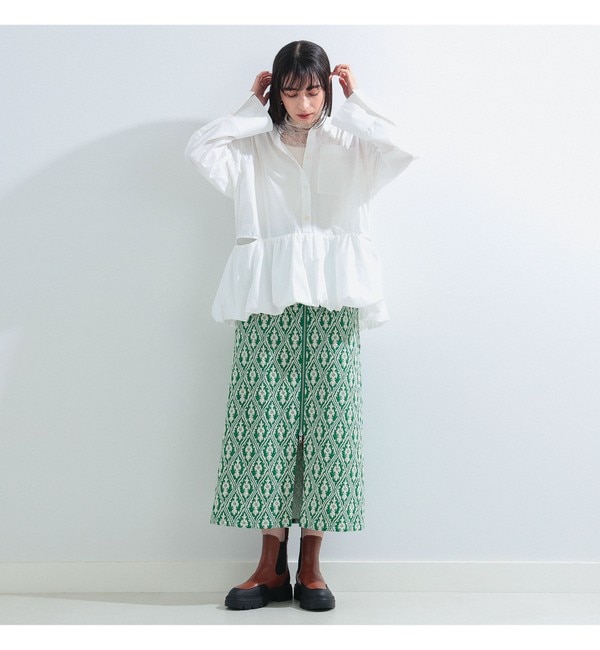 Ray BEAMS / ジャカード フロント ジップ タイト スカート|BEAMS WOMEN