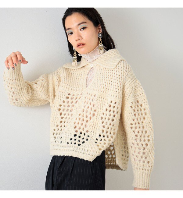 BOUSSOLE × Ray BEAMS / 別注 スキッパー ニット|BEAMS WOMEN(ビームス