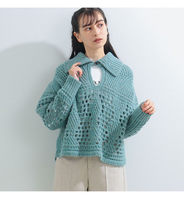 BOUSSOLE × Ray BEAMS / 別注 スキッパー ニット|BEAMS WOMEN(ビームス