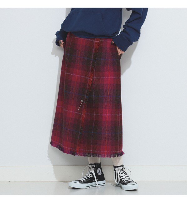 BEAMS BOY / ハリスツイード フリンジ スカート 23FW|BEAMS WOMEN