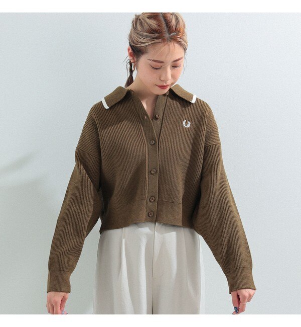 FRED PERRY × Ray BEAMS / 別注 カラー カーディガン|BEAMS WOMEN