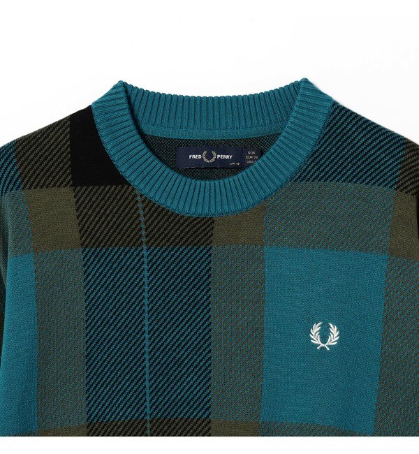 FRED PERRY × Ray BEAMS / 別注 タータンチェック ニット
