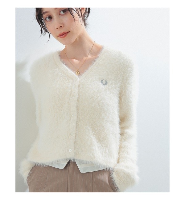 FRED PERRY × Ray BEAMS / 別注 シャギー カーディガン|BEAMS WOMEN