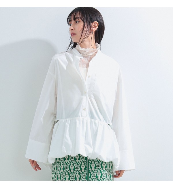 Ray BEAMS / バルーン ヘム カット アウト シャツ|BEAMS WOMEN