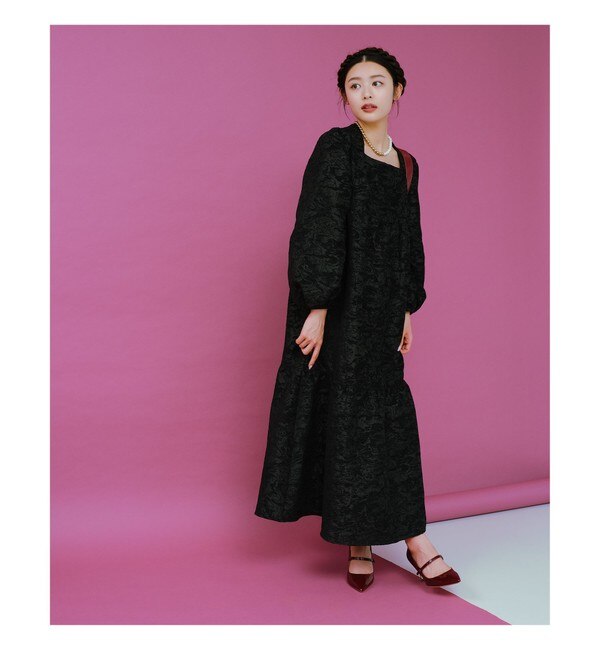 RBS / ジャカード スクエアネック ワンピース|BEAMS WOMEN(ビームス