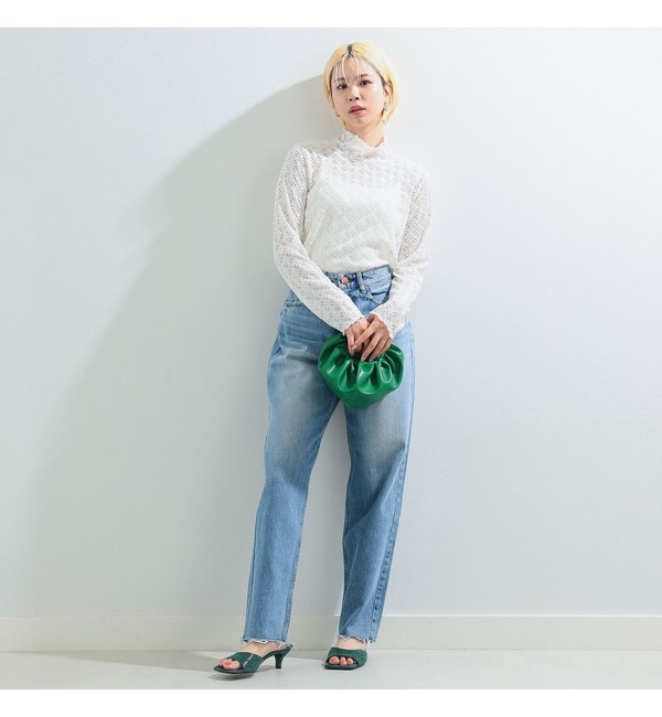 Ray BEAMS / キモウ フラワー レース ハイネック トップス|BEAMS WOMEN