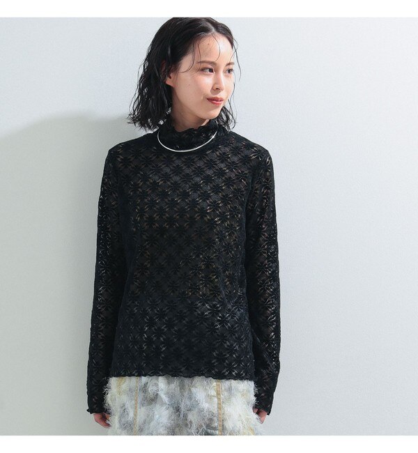 Ray BEAMS / キモウ フラワー レース ハイネック トップス|BEAMS WOMEN