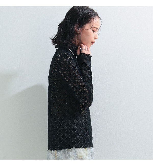 Ray BEAMS / キモウ フラワー レース ハイネック トップス|BEAMS WOMEN