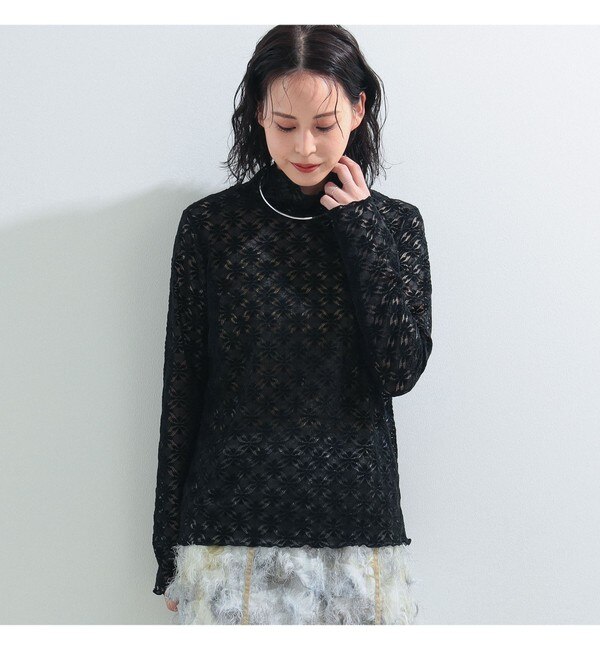 Ray BEAMS / キモウ フラワー レース ハイネック トップス|BEAMS WOMEN