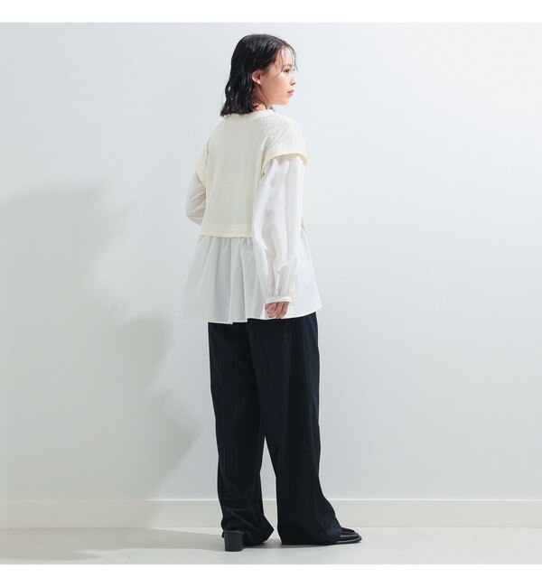 Ray BEAMS / ケーブルキリカエ プルオーバー シャツ|BEAMS WOMEN