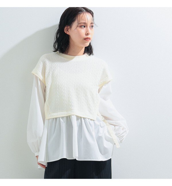 Ray BEAMS / ケーブルキリカエ プルオーバー シャツ|BEAMS WOMEN