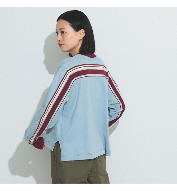 BEAMS BOY / パネルボーダー クルーネック 長袖 Tシャツ|BEAMS WOMEN