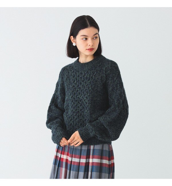 BEAMS BOY / アラン クルーネック プルオーバー ニット|BEAMS WOMEN