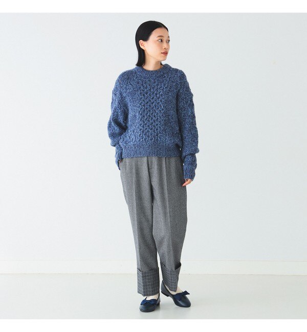 BEAMS BOY / アラン クルーネック プルオーバー ニット|BEAMS WOMEN