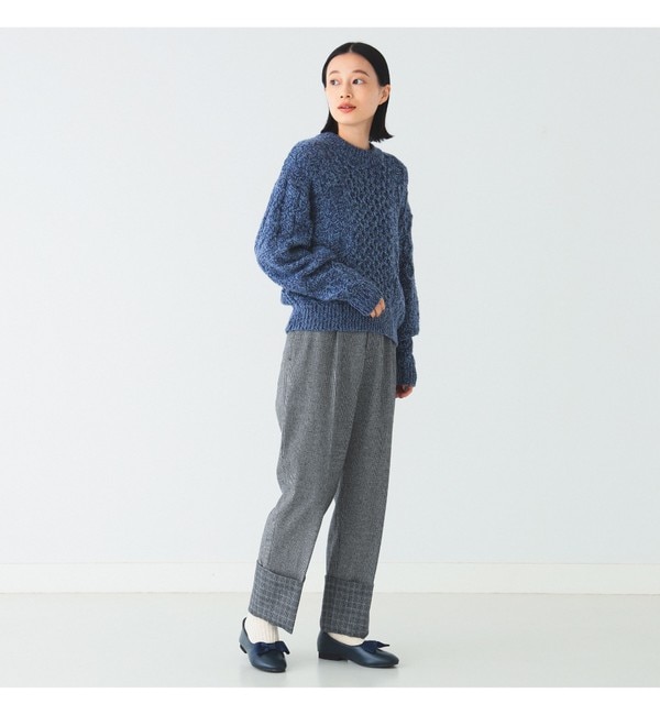 BEAMS BOY / アラン クルーネック プルオーバー ニット|BEAMS WOMEN