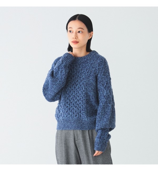 BEAMS BOY / アラン クルーネック プルオーバー ニット|BEAMS WOMEN