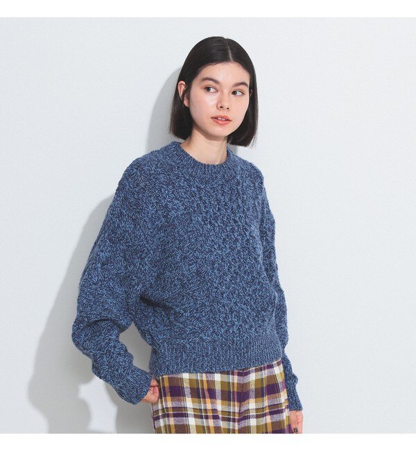 BEAMS BOY / アラン クルーネック プルオーバー ニット|BEAMS WOMEN