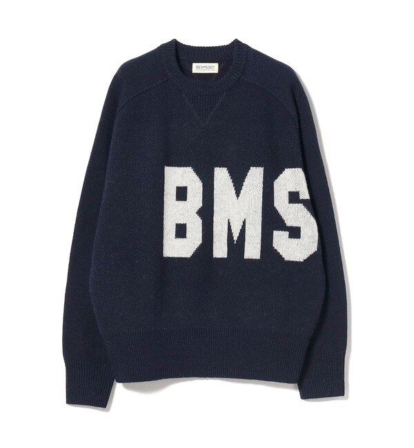 BEAMS BOY / ビッグ ロゴ クルー ニット|BEAMS WOMEN(ビームス