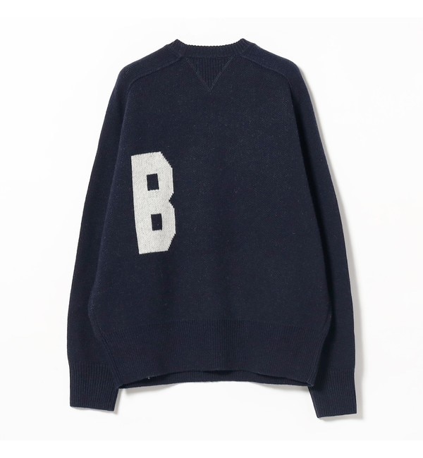 BEAMS BOY / ビッグ ロゴ クルー ニット|BEAMS WOMEN(ビームス