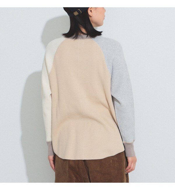 BEAMS BOY / 14ゲージ ワッフル クルー ニット 23FW|BEAMS WOMEN