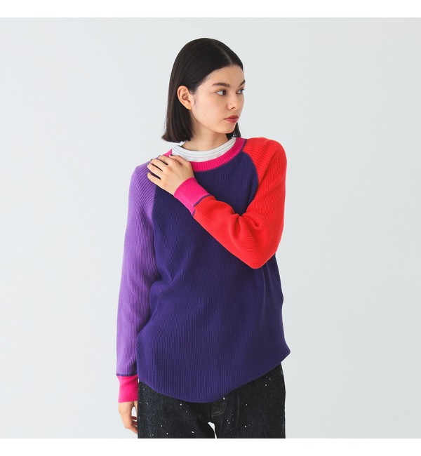 BEAMS BOY / 14ゲージ ワッフル クルー ニット 23FW|BEAMS WOMEN