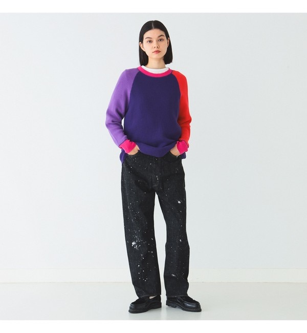 BEAMS BOY / 14ゲージ ワッフル クルー ニット 23FW|BEAMS WOMEN