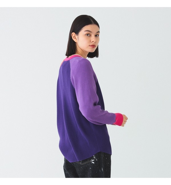 BEAMS BOY / 14ゲージ ワッフル クルー ニット 23FW|BEAMS WOMEN